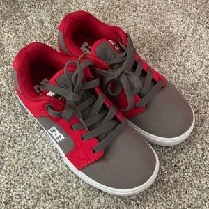 Like new- Red and Gray DC Boys Shoes